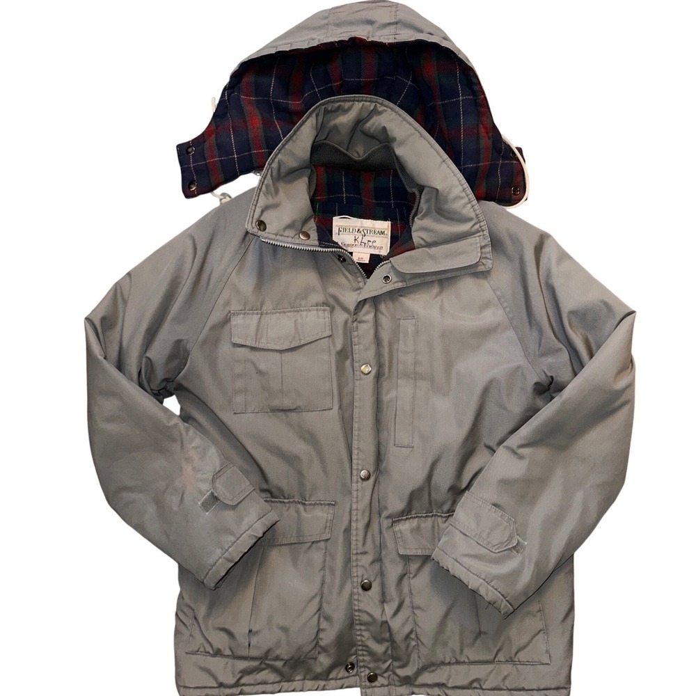 Vintage Field‎ & Stream Gordon & Ferguson Gray Plaid Lined Parka Jacket Medium